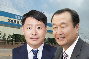 김철희(왼쪽) 박준두 세아베스틸 공동대표이사.