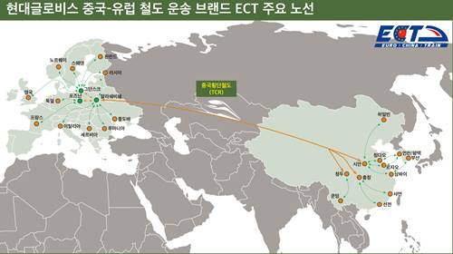 현대글로비스, 중국 물류업체와 손잡고 중국-유럽 철도물류사업 확대