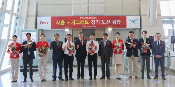 티웨이항공 인천-자그레브 노선 운항 개시, 첫 항공편 탑승률 97%
