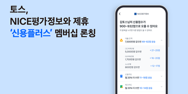 토스, NICE평가정보와 국내 최초 개인 맞춤형 신용관리 서비스 론칭