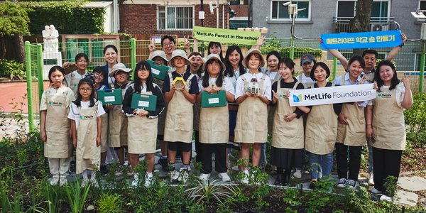 메트라이프생명 서울 용마초등학교에 숲 조성, 생물다양성 교육도 진행