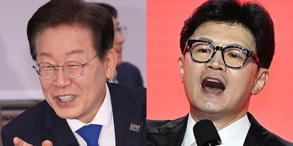 [조원씨앤아이] 대선주자 적합도, 민주당 이재명 38.5% 국힘 한동훈 26.9%