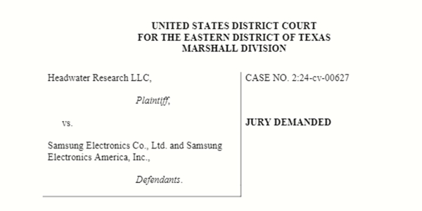 삼성전자, 미국 텍사스 연방법원에서 무선통신 특허침해 소송 당해