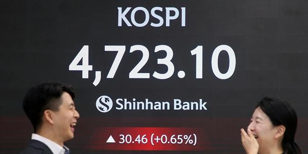 코스피 사상 첫 4720선 돌파 마감, 기관 매수세에 9거래일 연속 사상 최고치