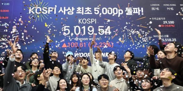 코스피 개인 매수세에 4952선 상승 마감, 코스닥은 2%대 올라 970선 