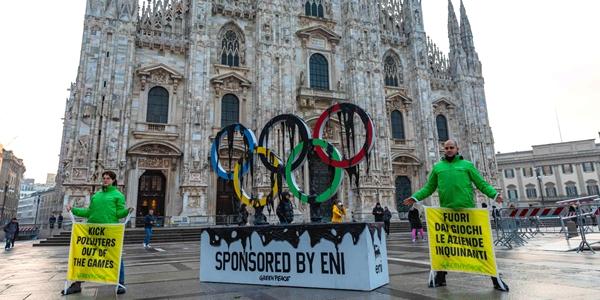 그린피스 국제올림픽위원회 규탄 시위, 화석연료 기업의 동계올림픽 후원 비판