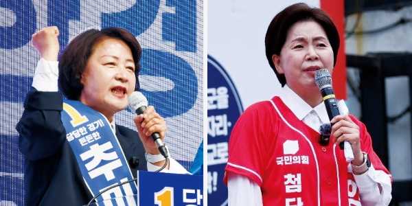 [6·3선거 출구조사/경기지사] 민주당 추미애 60.4% vs 국힘 양향자 34.1%, 26.3%p 차이
