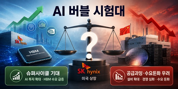 SK하이닉스 미국 상장은 'AI 버블' 판가름할 시험대, 메모리반도체 호황 지속에 회의론 커져