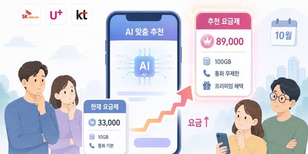 통신사 'AI 맞춤 요금제' 고가 유도 일색, 10월 '최적요금제 고지제도' 요금인하 취지 무색해질판