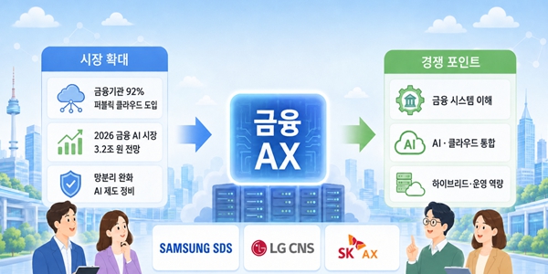 금융권 인공지능 전환(AX) 시장 개화, 삼성SDS·LGCNS·SKAX 시장 선점 각축전  