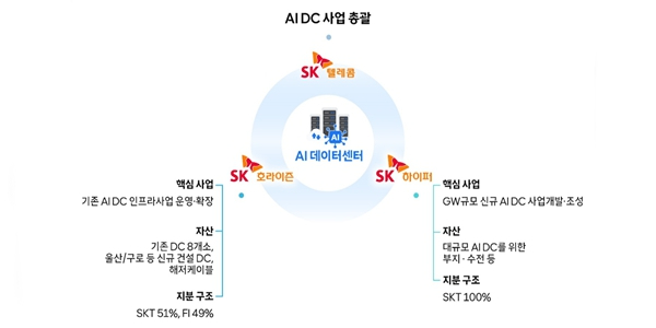 SK텔레콤, SK브로드밴드 인적분할해 AI데이터센터 인프라 전문회사 'SK호라이즌' 출범